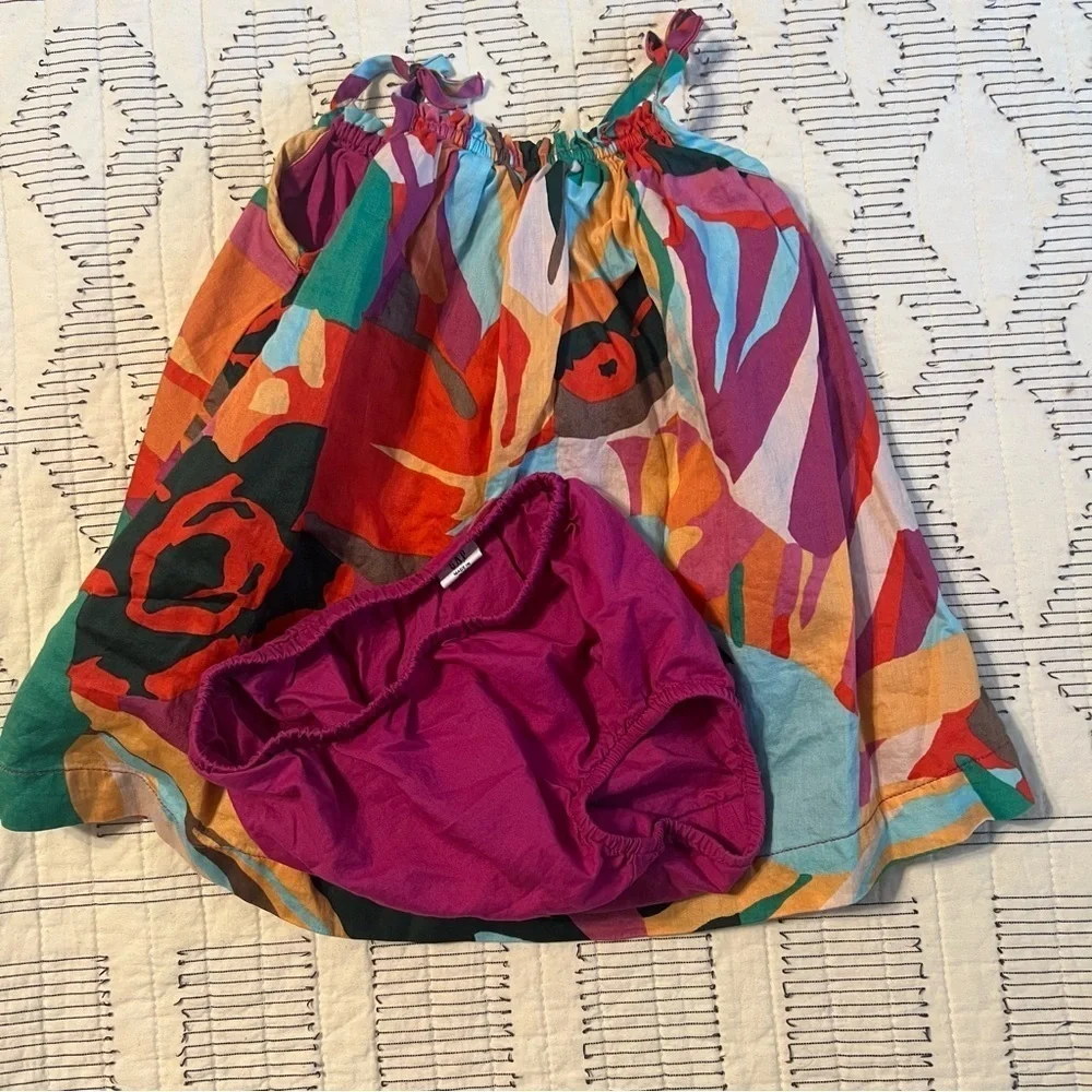 GAP Blue and Pink Pleated Sundress Resort Wear